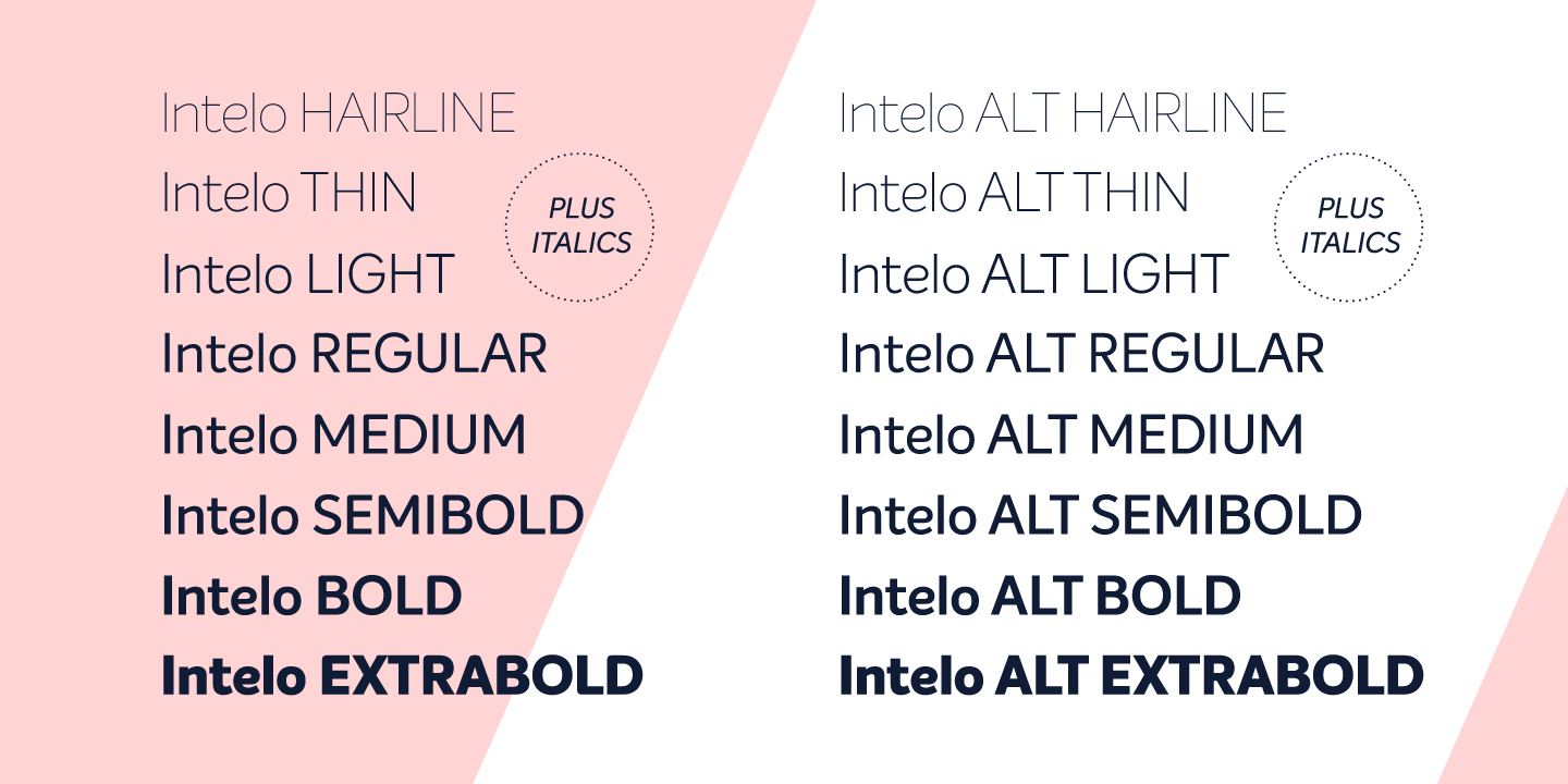 Пример шрифта Intelo Alt #4